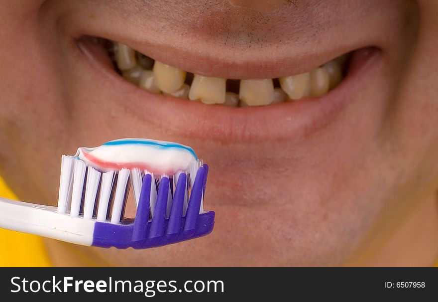 Dental care concept: brush your teeth. Dental care concept: brush your teeth