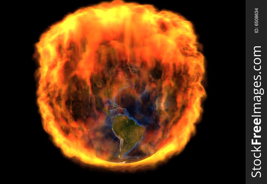 Fire and Earth. Fantasy concept. 3d render on black background. Map Url:. Fire and Earth. Fantasy concept. 3d render on black background. Map Url: