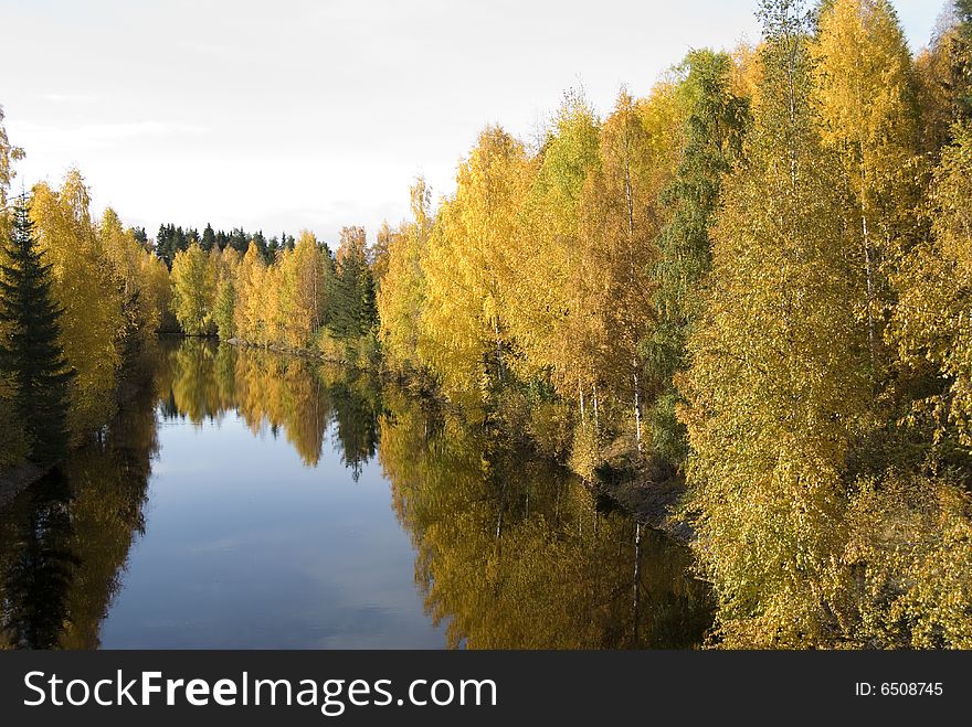 River in the autumn, Scandinavia. River in the autumn, Scandinavia