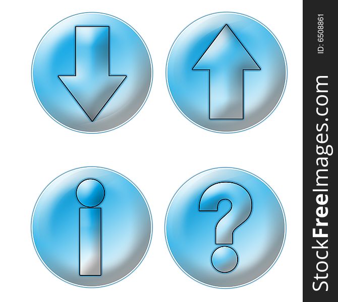 Computer generated aqua web buttons..with clipping path