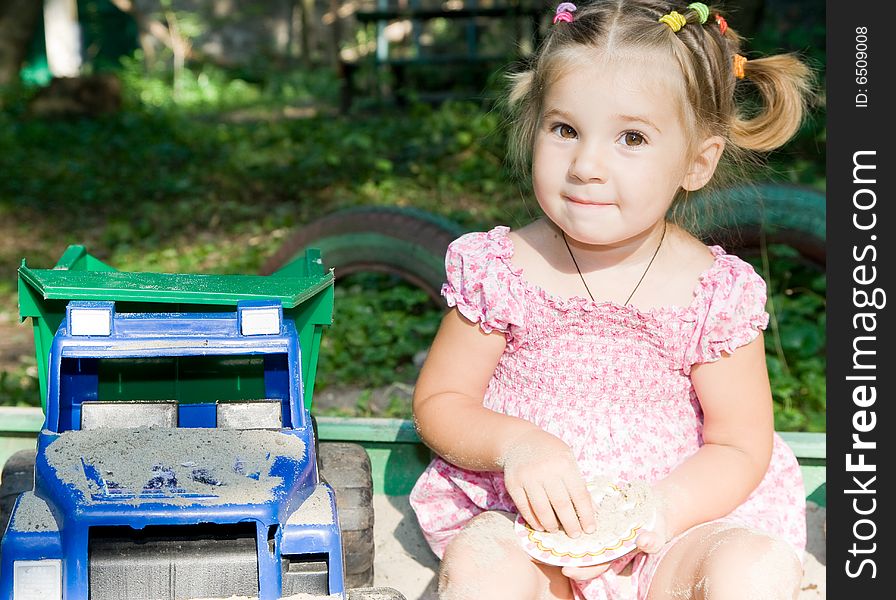 Portrait of playing little girl