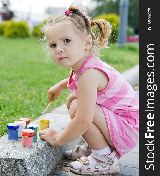 Portrait of cute little girl