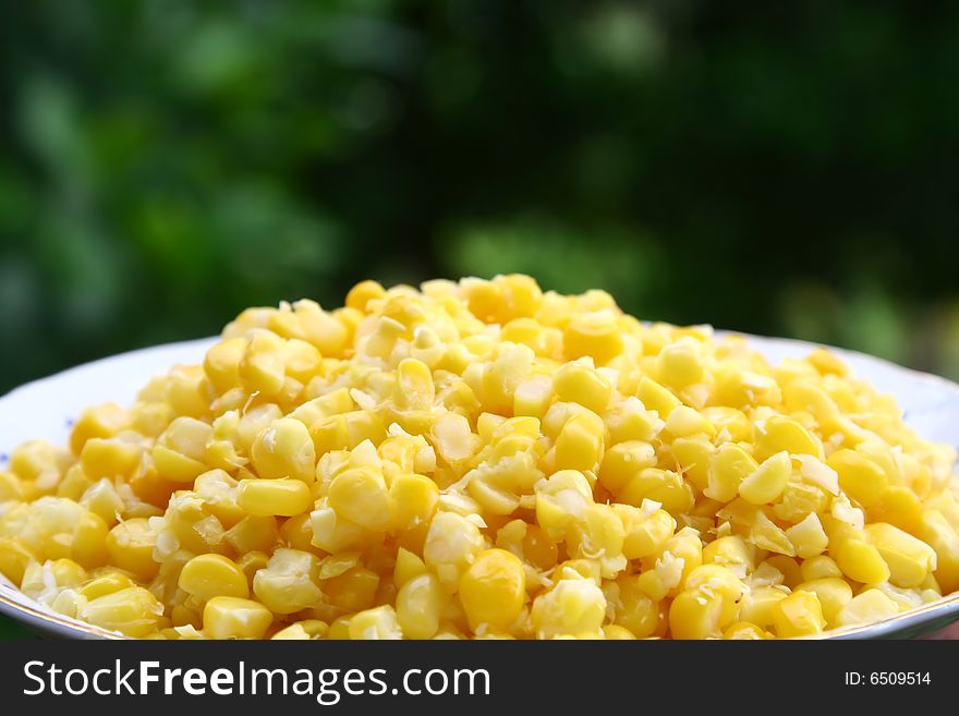 Closeup the yellow corn boil