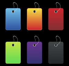 Colored Labels - On Black Royalty Free Stock Photo