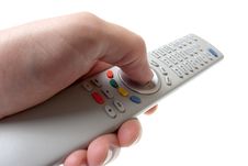 Infrared Remote Control In Hand Royalty Free Stock Photos Infrared Remote Control In Hand Royalty Free Stock Photos