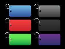 Colored Tags - 2 - On Black Stock Photo