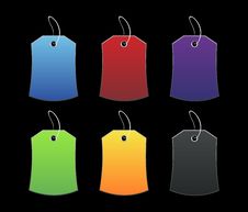 Colored Tags - 3 - On Black Stock Image