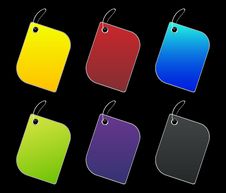 Colored Tags - 4 - On Black Stock Photo Colored Tags - 4 - On Black Stock Photo