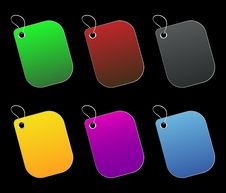 Colored Tags - 5 - On Black Royalty Free Stock Images