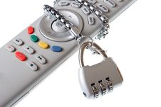 Infrared Remote Control And Lock Royalty Free Stock Photography Infrared Remote Control And Lock Royalty Free Stock Photography