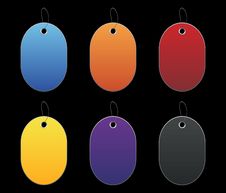 Colored Tags - 6 - On Black Stock Photos Colored Tags - 6 - On Black Stock Photos