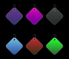 Colored Tags - 7 - On Black Royalty Free Stock Photo Colored Tags - 7 - On Black Royalty Free Stock Photo