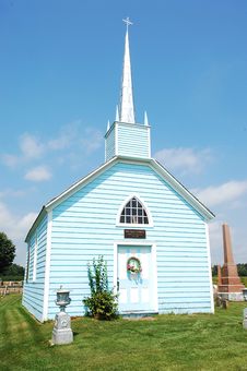 An Blue Wooden Church. Stock Photos An Blue Wooden Church. Stock Photos