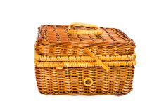 Yellow Wicker Basket Royalty Free Stock Images Yellow Wicker Basket Royalty Free Stock Images