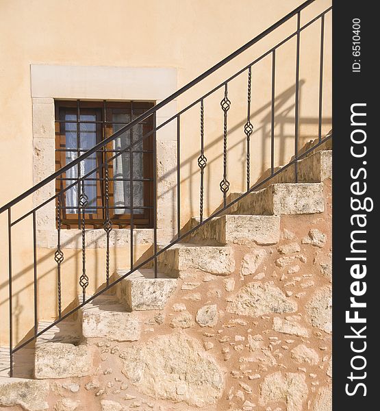 Mediterranean stone stairs in Greece. Mediterranean stone stairs in Greece