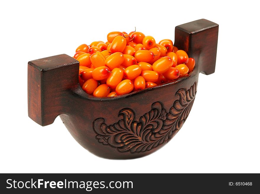 Ripe berries of sea-buckthorn berries