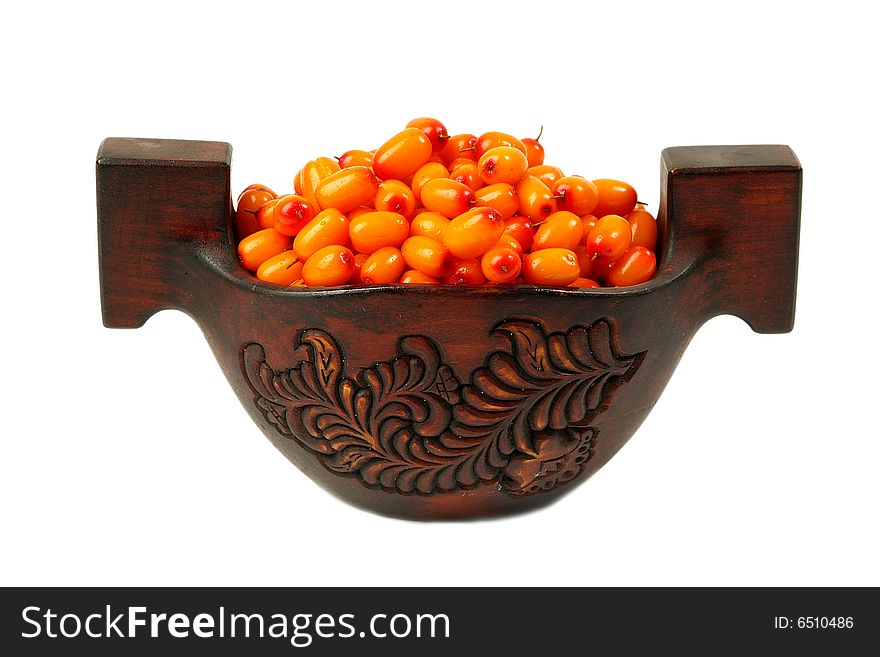 Ripe berries of sea-buckthorn berries