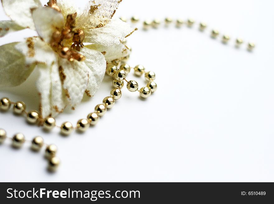 White flower decoration on background