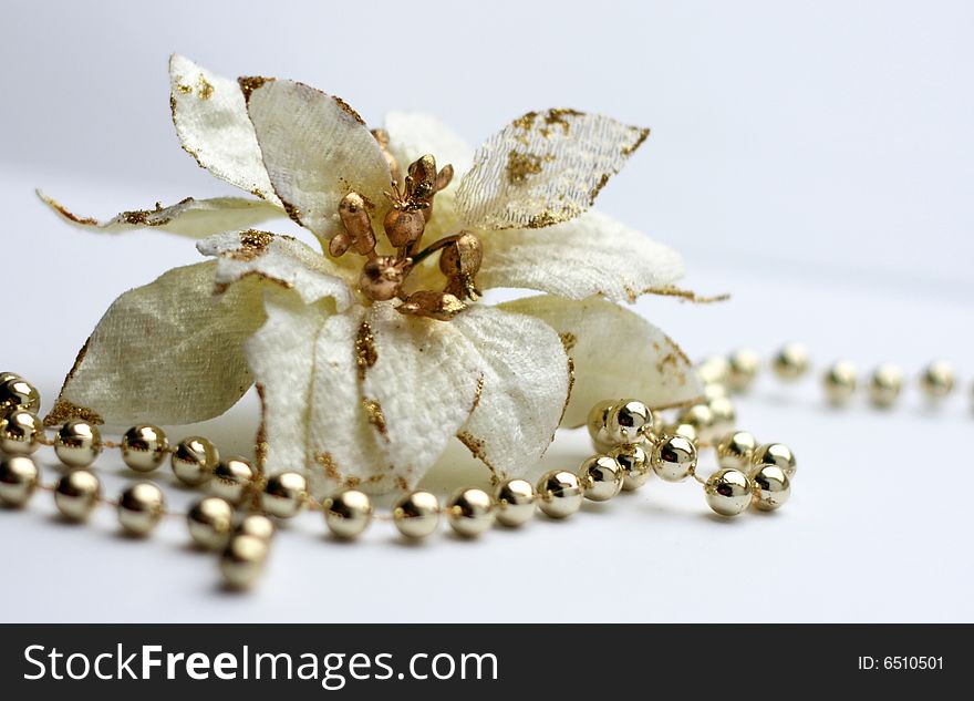 White flower decoration on background