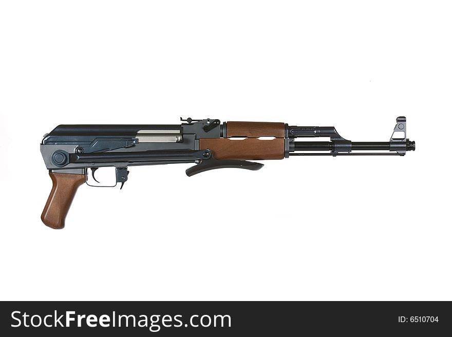 AK47 Rifle unloaded on a white background