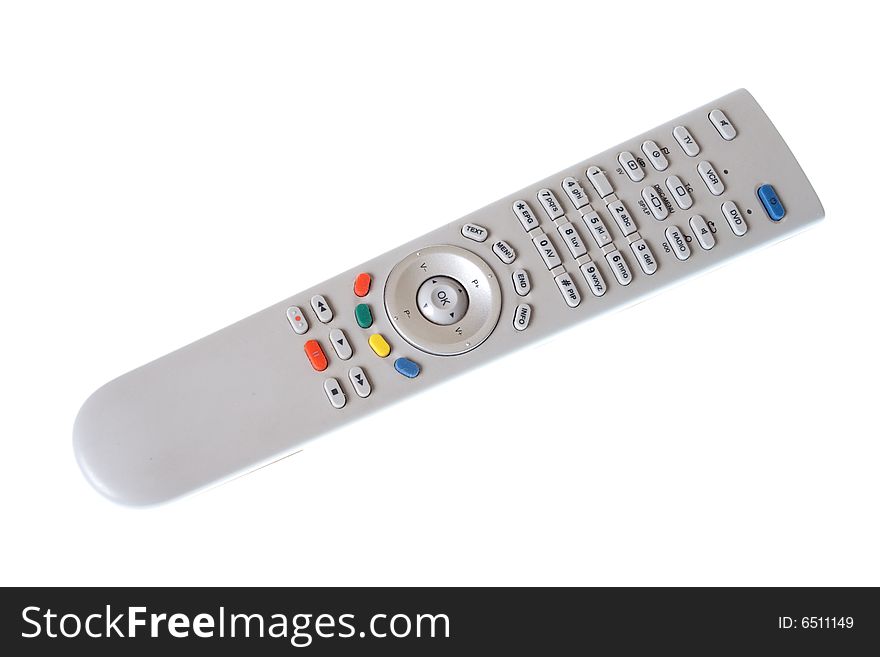 White Infrared remote control on a white background