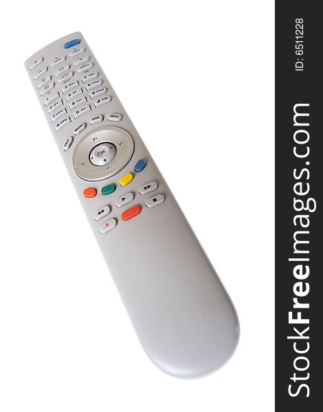 White Infrared remote control on a white background