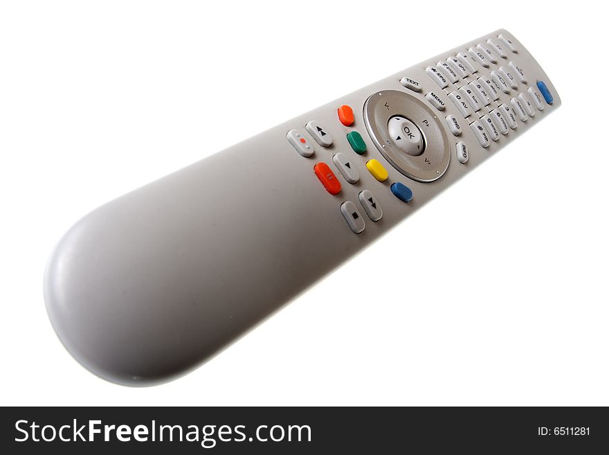 White Infrared remote control on a white background