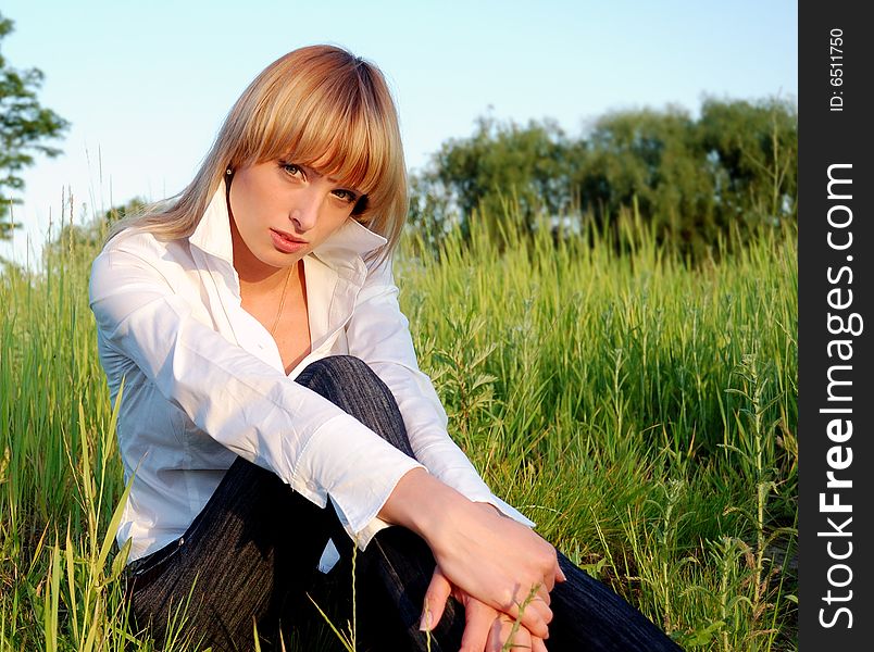 The portrait of beautiful young woman