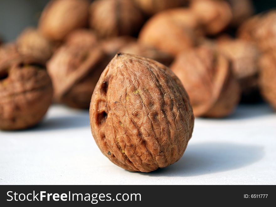 Walnuts drying in the sun