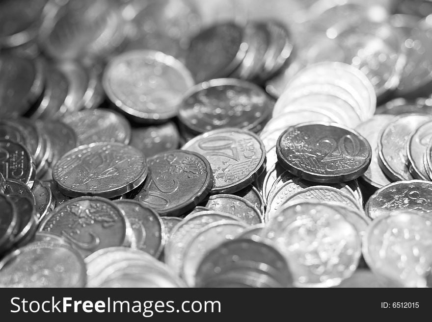 20 cent euro coins background. 20 cent euro coins background