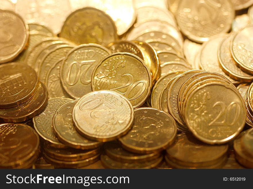 Euro coins texture
