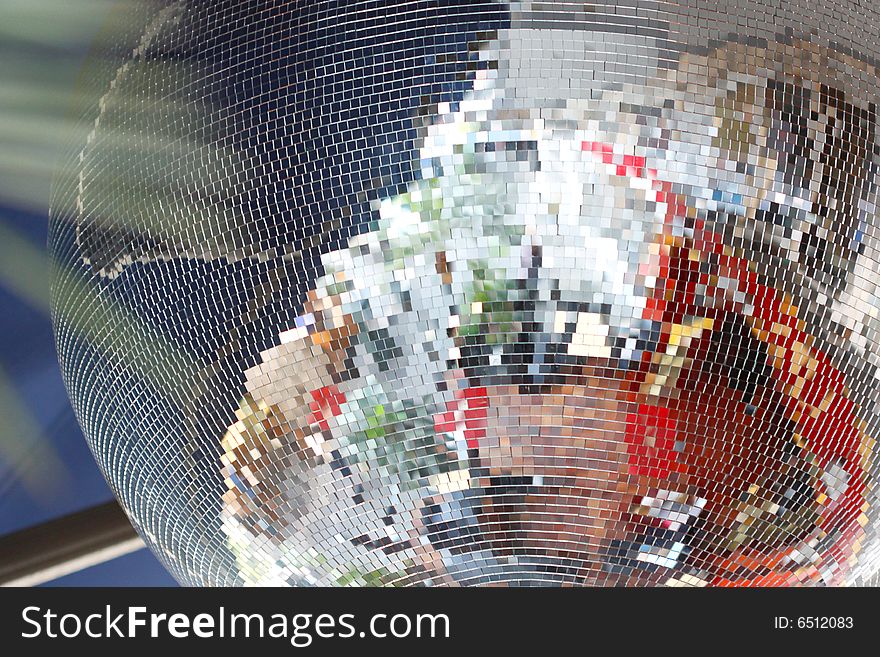 Close-up disco-ball background. Close-up disco-ball background