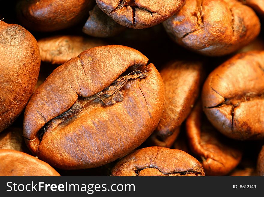 Coffee beans closeup