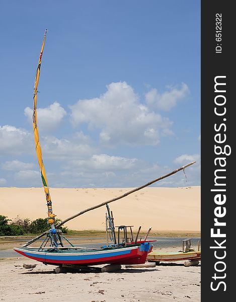 Traditional wood fishing boat from Brazil. Traditional wood fishing boat from Brazil