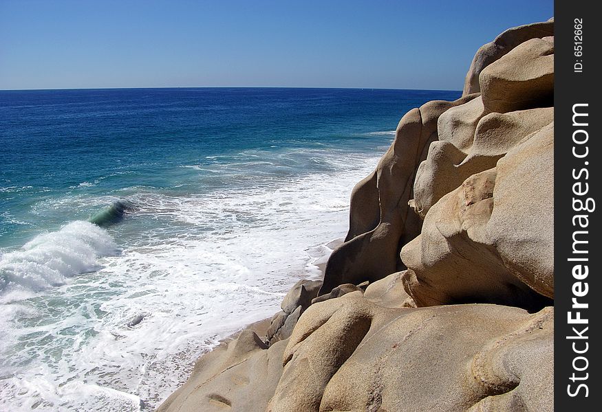 Smoothly shaped rocks on Lovers' beach in Cabo San Lucas, Mexico. Smoothly shaped rocks on Lovers' beach in Cabo San Lucas, Mexico.