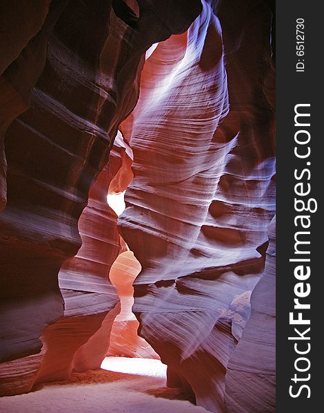 Antelope canyon is a very beautiful narrow gorge in the area of lake powell. Water eroded very random contours into the sandstone. Antelope canyon is a very beautiful narrow gorge in the area of lake powell. Water eroded very random contours into the sandstone.