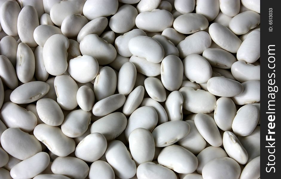 Detail of many white beans