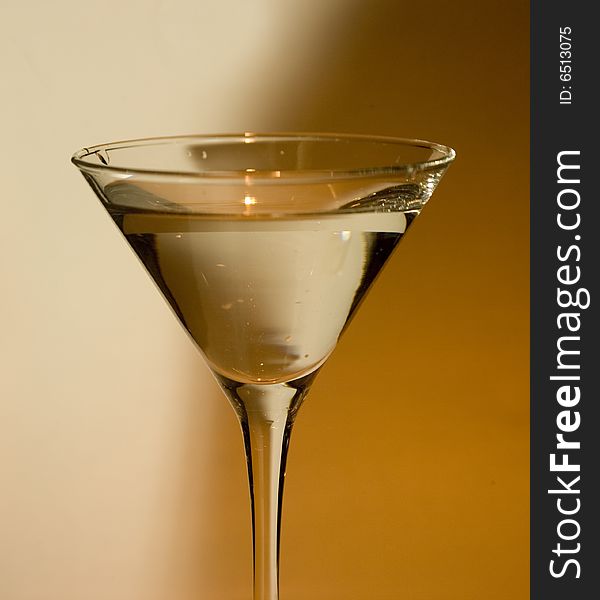 Glass of martini dry on isolated background
