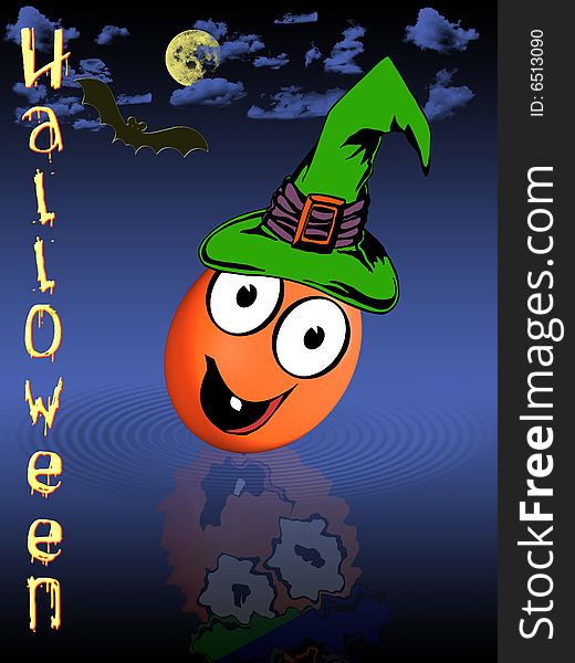 Illustration for Halloween background, card or party invitation. Illustration for Halloween background, card or party invitation