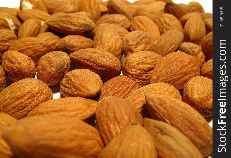 Detail of almonds, food background