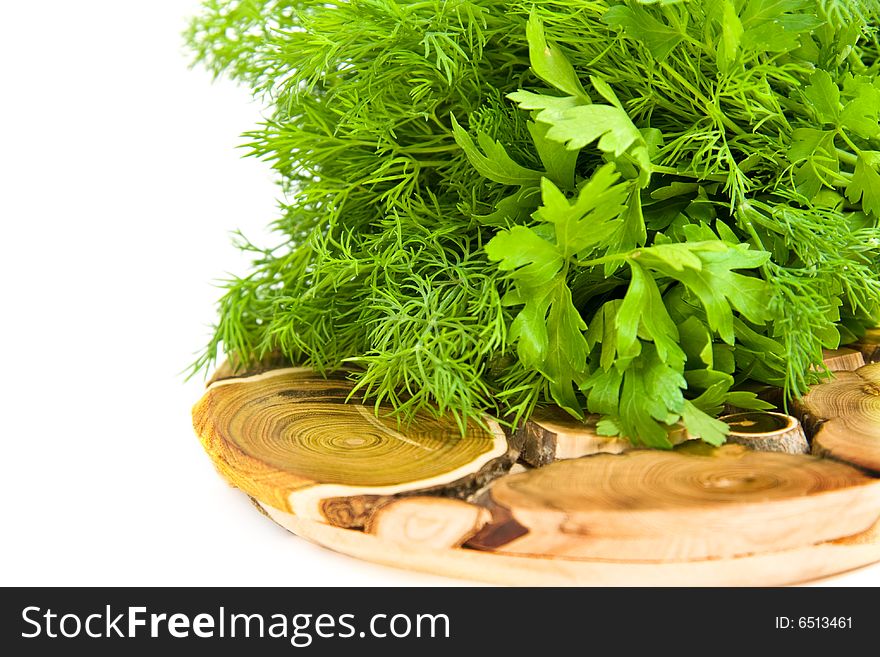 Green parsley on isolated white background