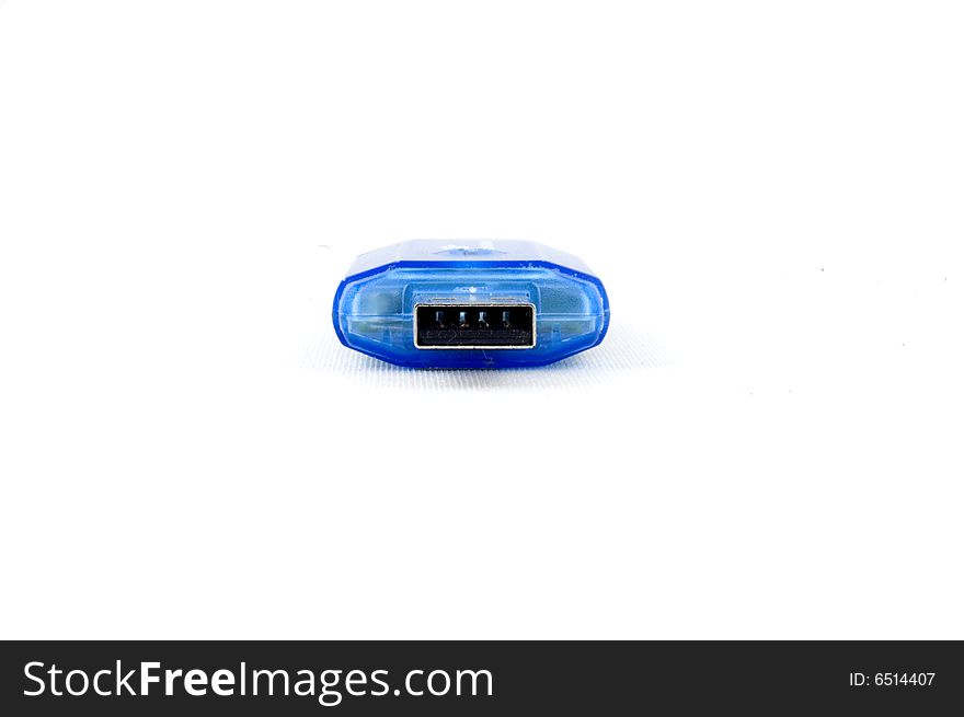 Front view of USB stick isolated on white background