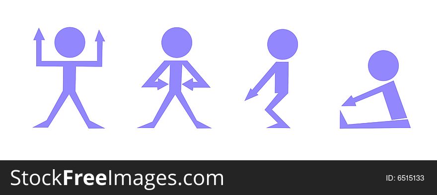 Silhouette of the boy on white background