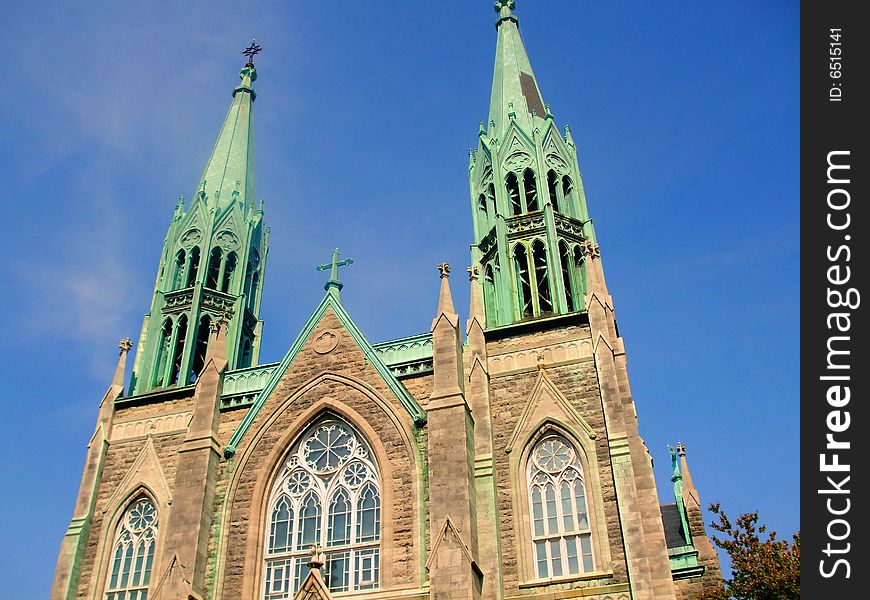 Picture of a Montreal Church at the corner of Beaubien and St-Denis. Picture of a Montreal Church at the corner of Beaubien and St-Denis