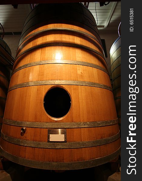 Wine Barrel at Napa Valley Winery