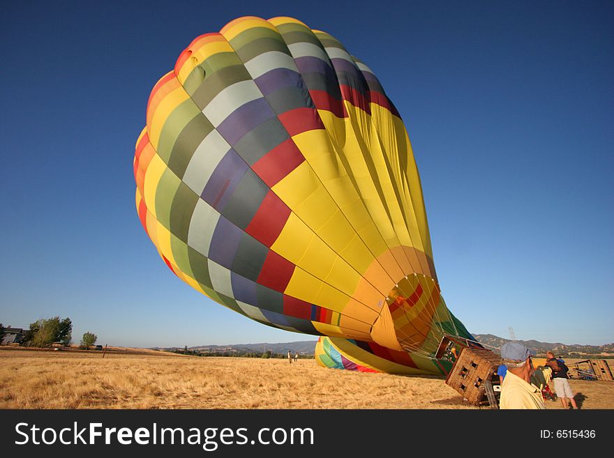 Hot Air Balloon being inflated