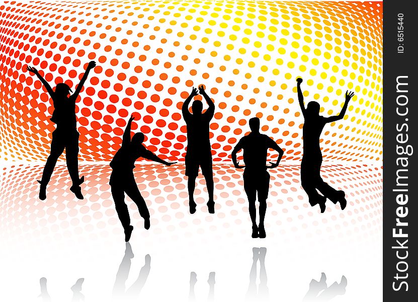 Vector illustration of people jumping. Vector illustration of people jumping