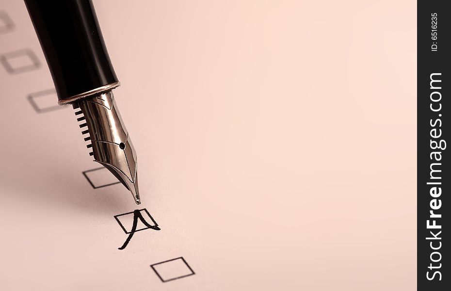 Checklist with a black pen. Checklist with a black pen