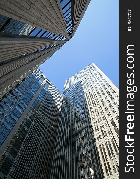 Modern Skyscrapers At Wide Angle