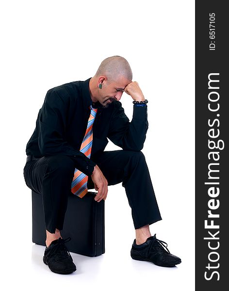 Alternative businessman formal dressed, studio shot